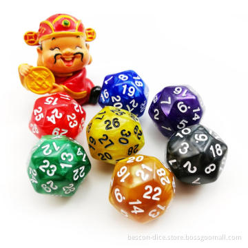 Assorted Colored Polyhedral Dice 30-sides, D30 Die Gaming Dice, D30 dice, 30 Sides Dice